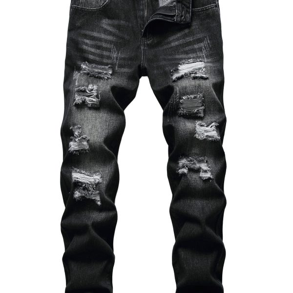 Men's ripped black jeans Black ripped jeans for men